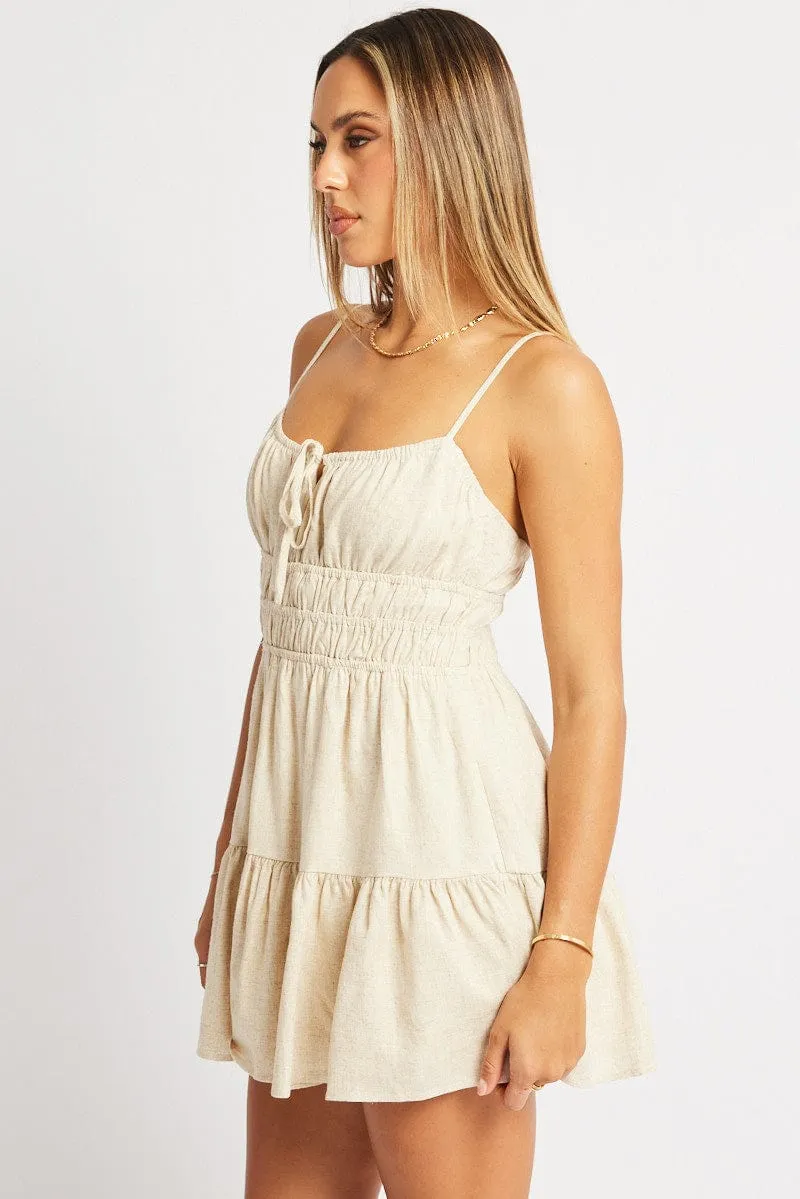 Beige Fit And Flare Dress Mini sold by Ally Fashion product image thumbnail 4