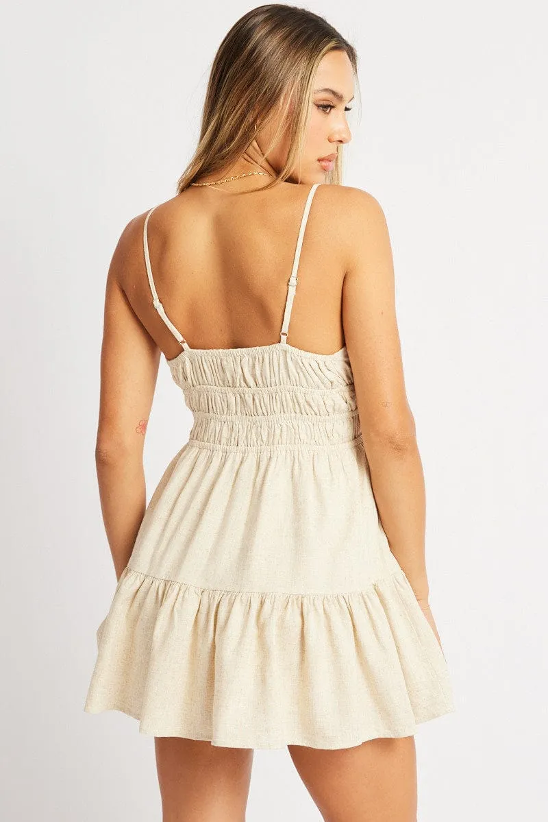 Beige Fit And Flare Dress Mini sold by Ally Fashion product image thumbnail 5