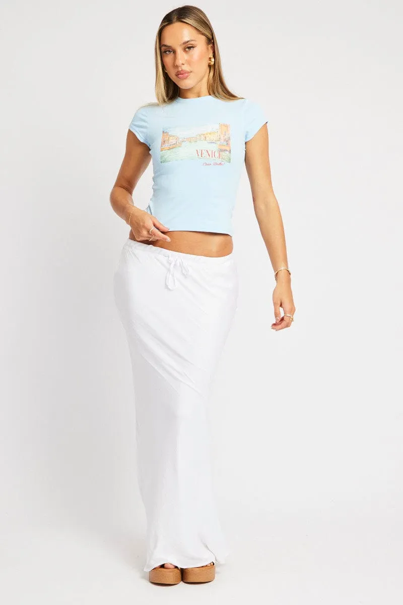 Blue Graphic Tee Short Sleeve sold by Ally Fashion product image thumbnail 2