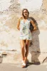 Multi Abstract Mini Skirt High Rise Split sold by Ally Fashion