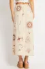 Beige Abstract Midaxi Skirt Relaxed Fit Elastic Waist sold by Ally Fashion