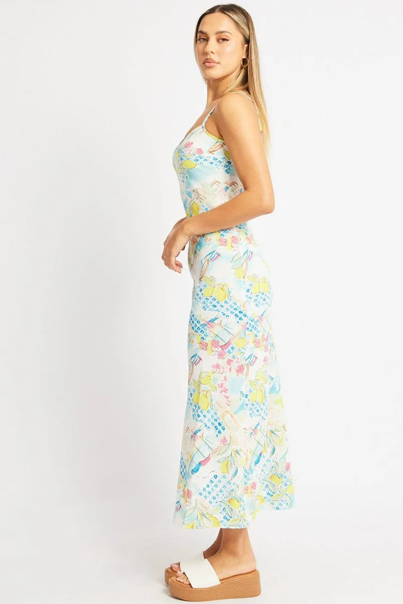 Multi Abstract Maxi Dress Bias Cut sold by Ally Fashion product image thumbnail 4