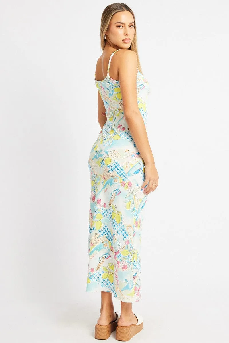 Multi Abstract Maxi Dress Bias Cut sold by Ally Fashion product image thumbnail 5