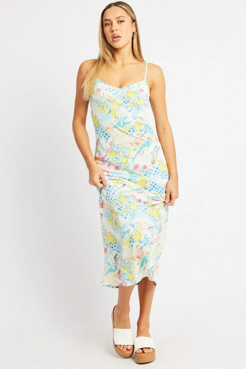 Multi Abstract Maxi Dress Bias Cut sold by Ally Fashion product image thumbnail 2