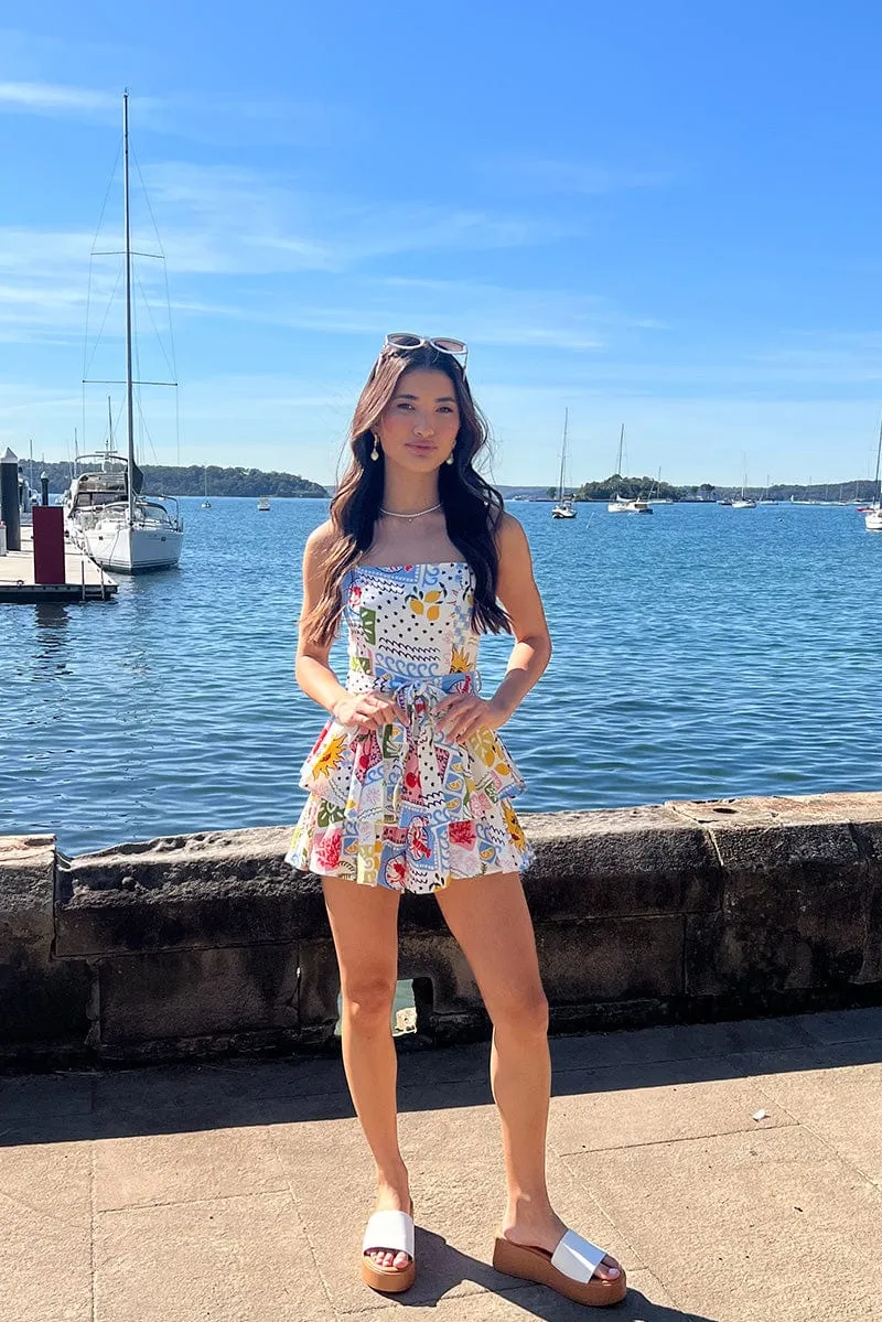 Multi Abstract Fit And Flare Playsuit Square Neck sold by Ally Fashion product image thumbnail 2