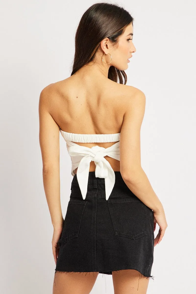 White Scarf Top Sleeveless Ric Rac sold by Ally Fashion product image thumbnail 5