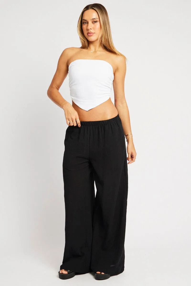 Black Wide Leg Pants High Rise sold by Ally Fashion product image thumbnail 2
