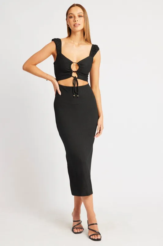 Black Bodycon Dress Textured Midi sold by Ally Fashion