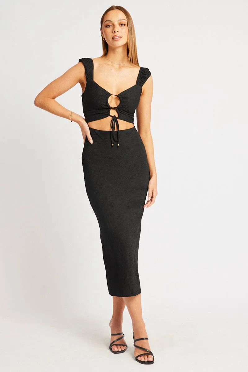 Black Bodycon Dress Textured Midi sold by Ally Fashion