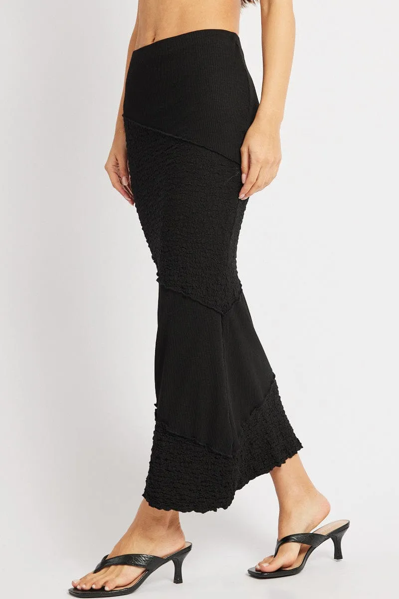 Black Midi Skirt Texture sold by Ally Fashion product image thumbnail 4