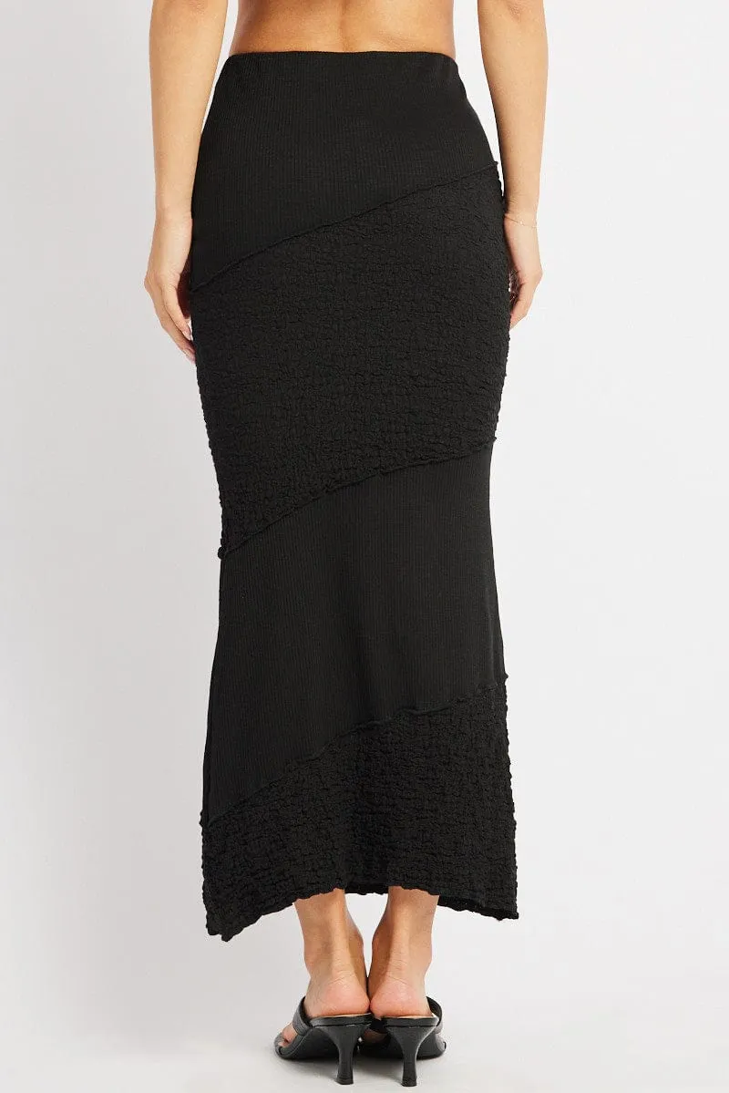 Black Midi Skirt Texture sold by Ally Fashion product image thumbnail 5