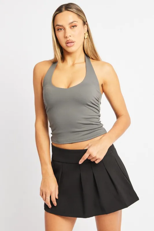 Grey Halter Neck Top Supersoft sold by Ally Fashion