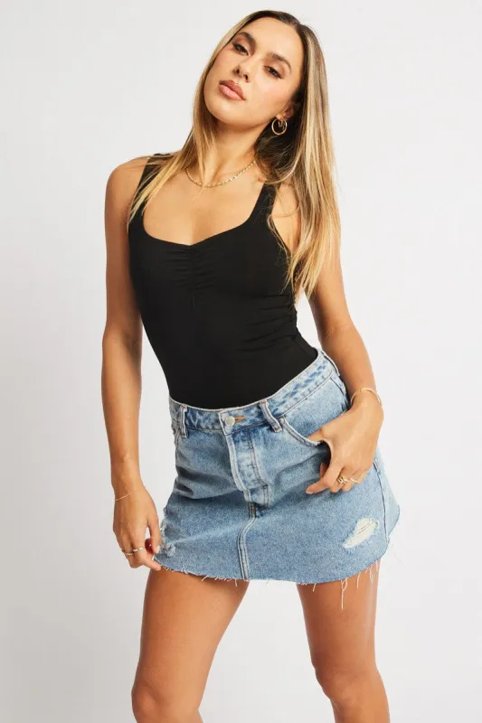 Black Bodysuit Sleeveless Modal sold by Ally Fashion