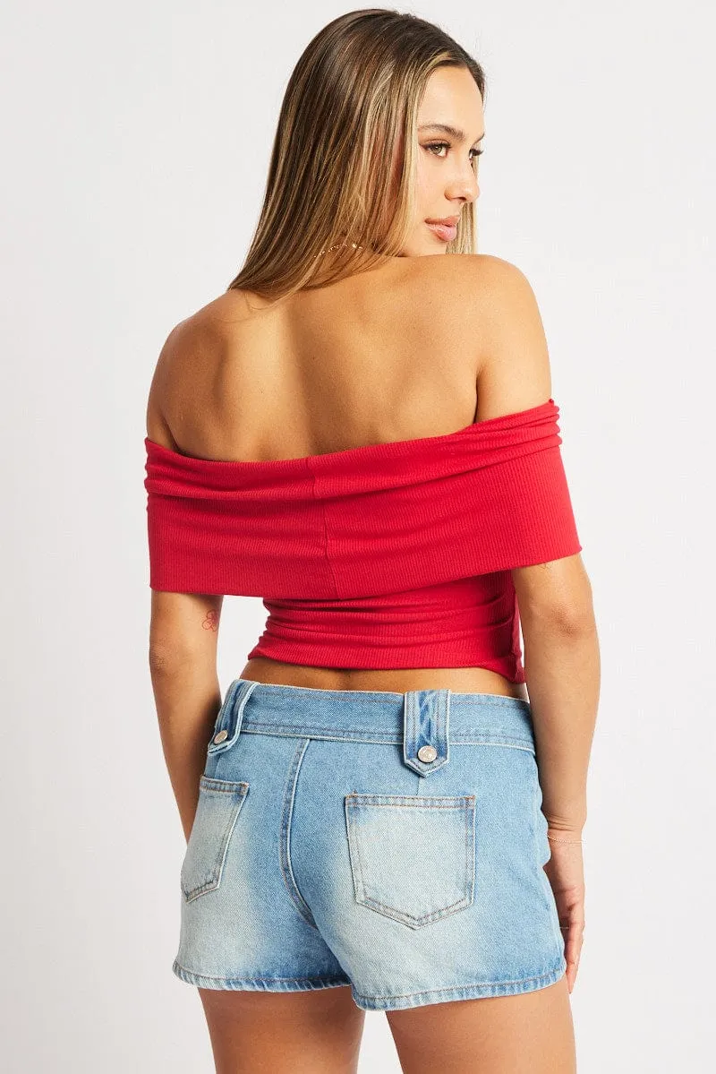 Red Off Shoulder Top sold by Ally Fashion product image thumbnail 5