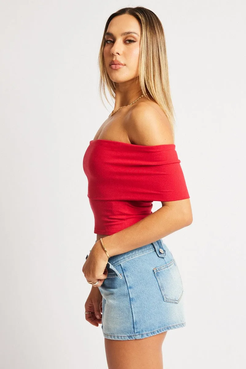Red Off Shoulder Top sold by Ally Fashion product image thumbnail 4