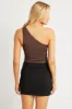 Brown Bodysuit One Shoulder sold by Ally Fashion
