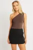 Brown Bodysuit One Shoulder sold by Ally Fashion