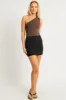 Brown Bodysuit One Shoulder sold by Ally Fashion