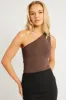 Brown Bodysuit One Shoulder sold by Ally Fashion