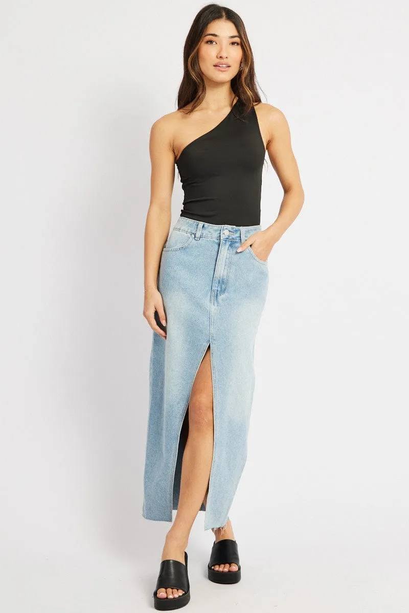 Black Bodysuit One Shoulder sold by Ally Fashion product image thumbnail 2