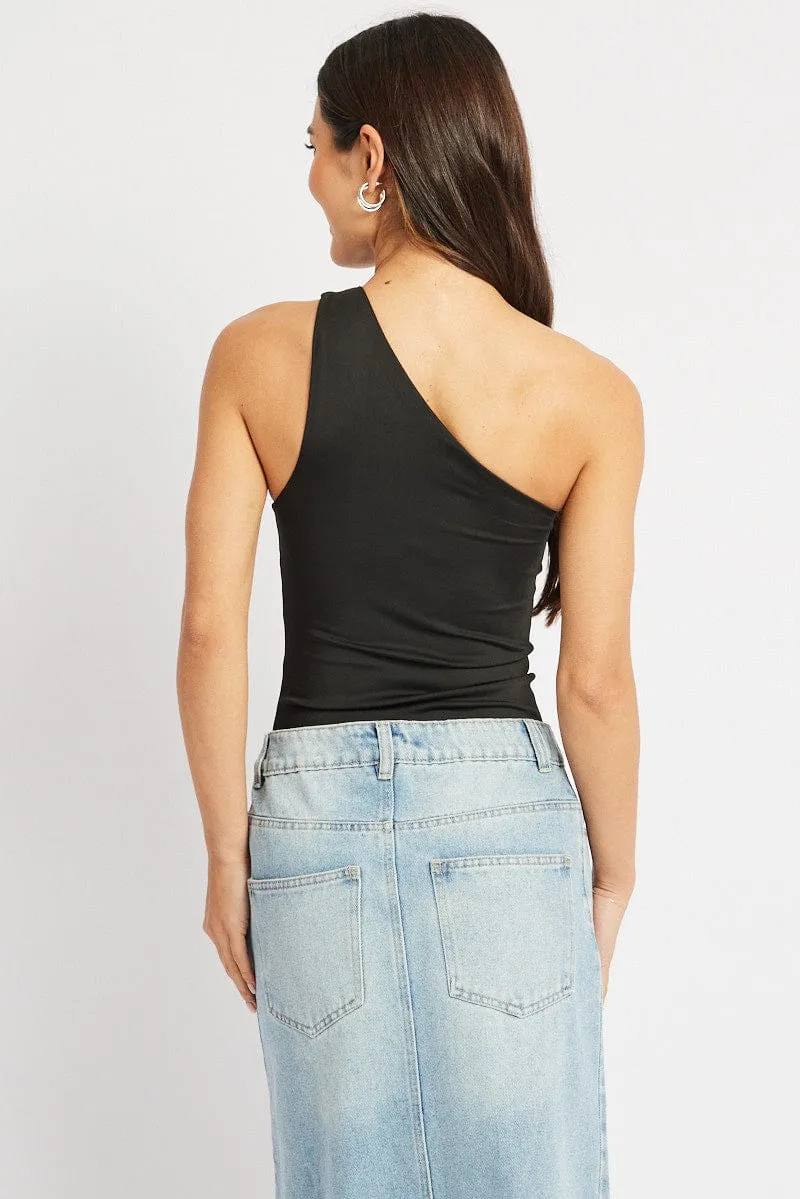 Black Bodysuit One Shoulder sold by Ally Fashion product image thumbnail 4