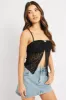 Black Lace Butterfly Top Singlet sold by Ally Fashion