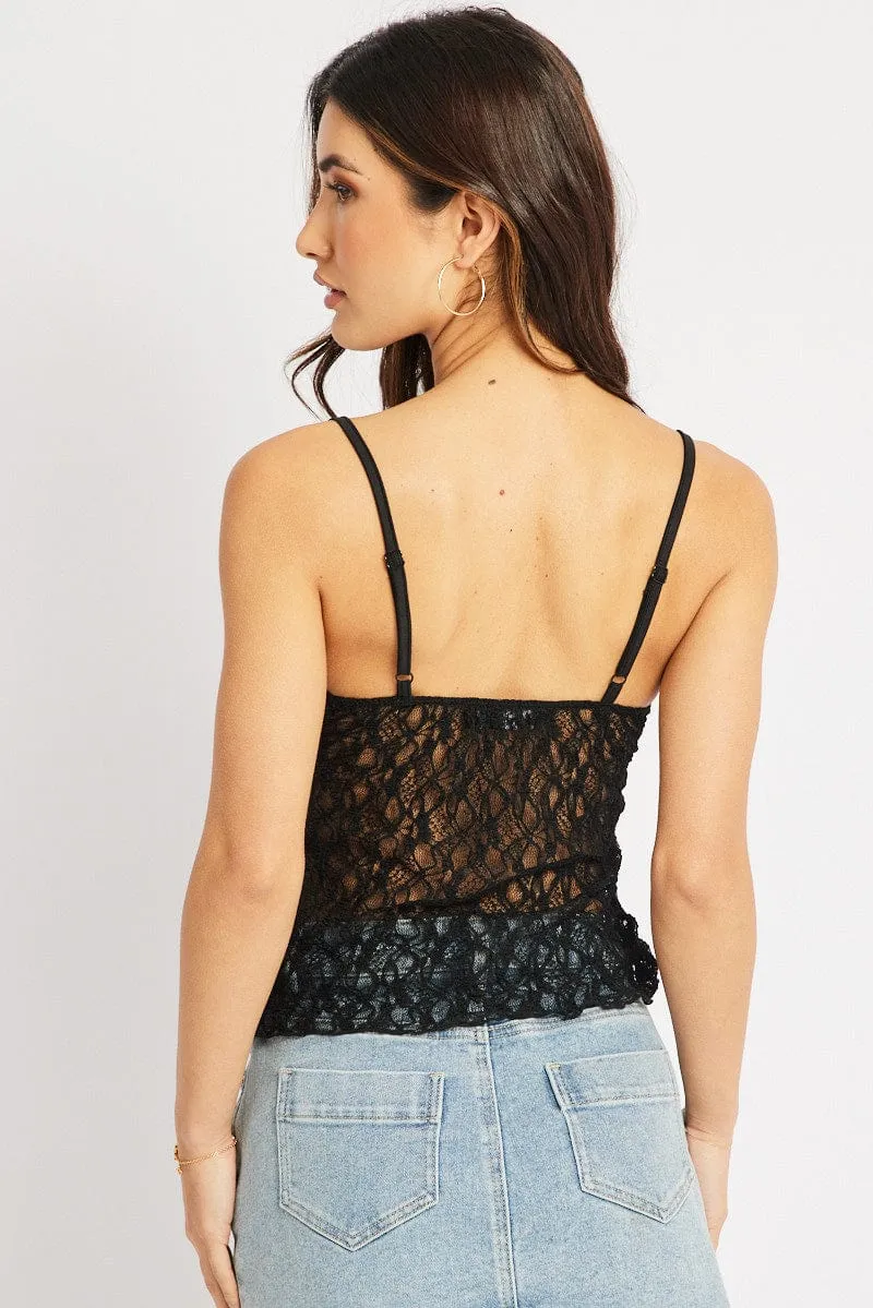 Black Lace Butterfly Top Singlet sold by Ally Fashion product image thumbnail 5