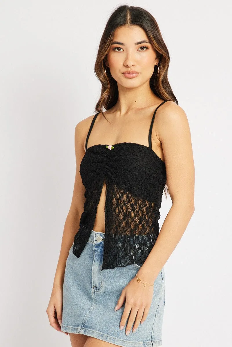 Black Lace Butterfly Top Singlet sold by Ally Fashion product image thumbnail 4