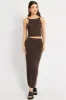 Brown Crochet Skirt High Rise Elastic Waistband Midi sold by Ally Fashion