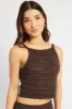 Brown Crochet Knit Tank Top sold by Ally Fashion