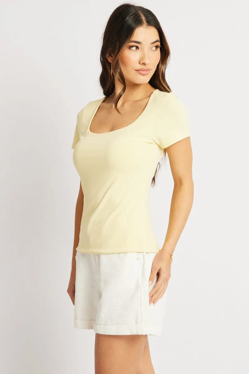 Yellow Supersoft Top Short Sleeve sold by Ally Fashion product image thumbnail 4