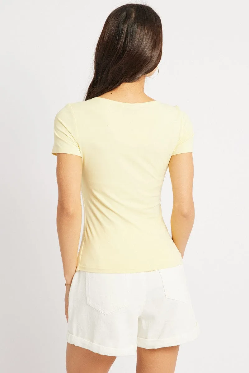 Yellow Supersoft Top Short Sleeve sold by Ally Fashion product image thumbnail 5