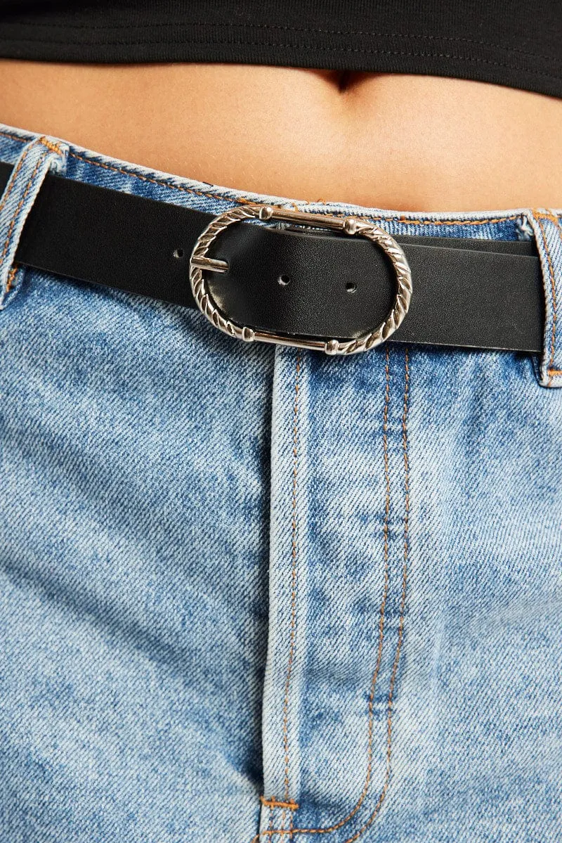 Silver Cable Detail Oval Buckle Belt sold by Ally Fashion product image thumbnail 2