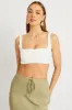 White Crop Top Textured sold by Ally Fashion