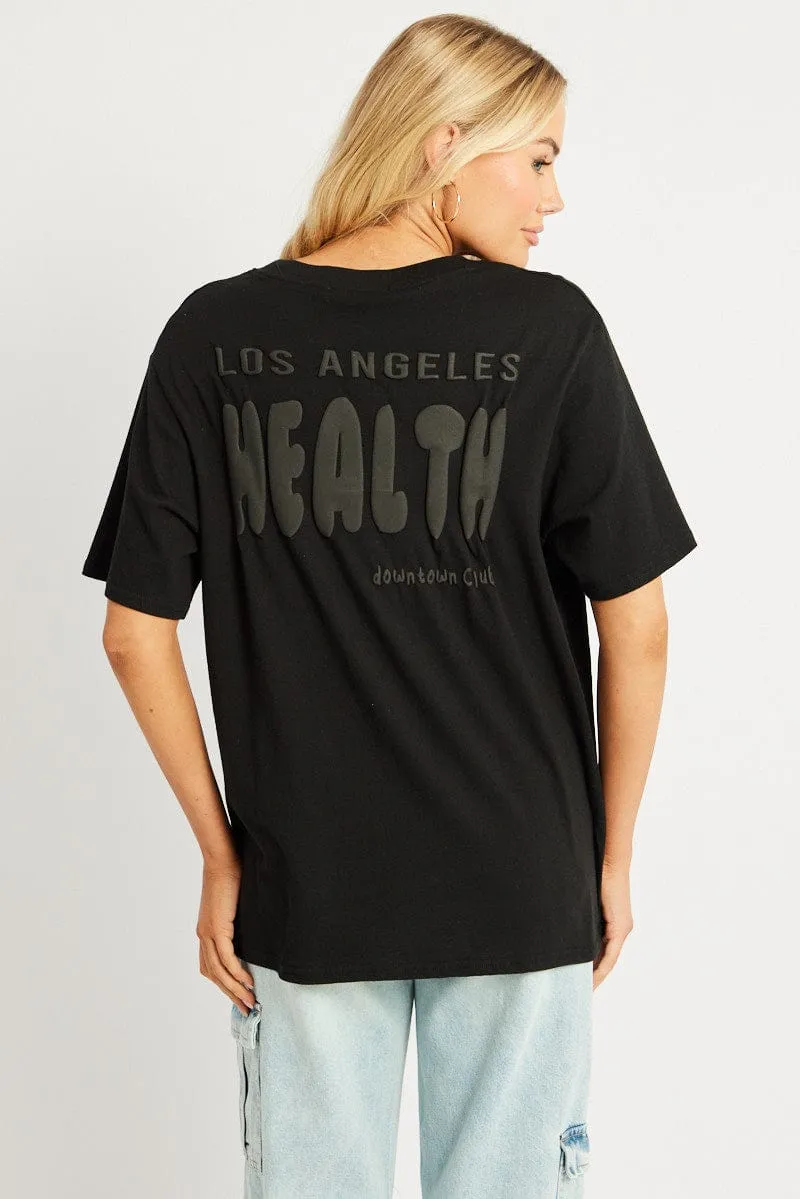 Black Graphic Tee Short Sleeve sold by Ally Fashion product image thumbnail 5