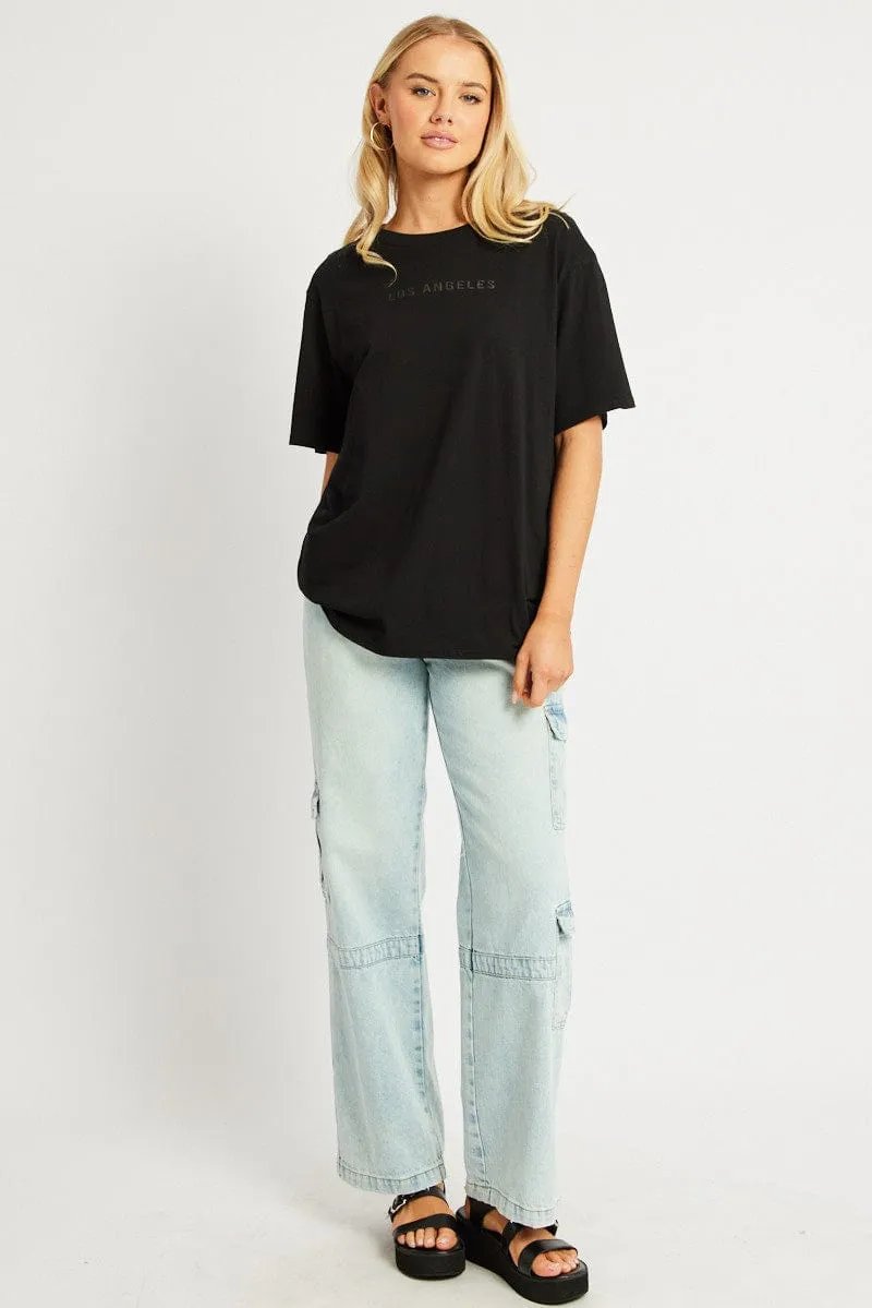 Black Graphic Tee Short Sleeve sold by Ally Fashion product image thumbnail 2