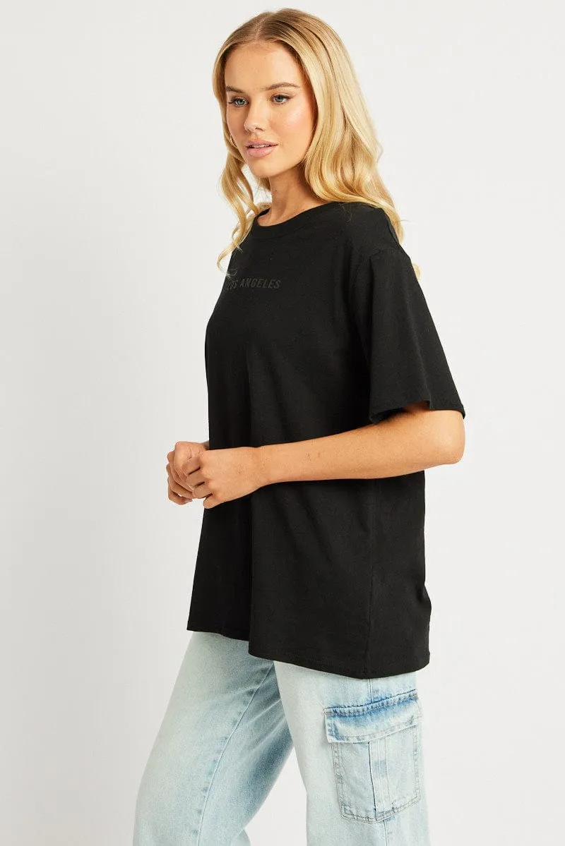 Black Graphic Tee Short Sleeve sold by Ally Fashion product image thumbnail 4