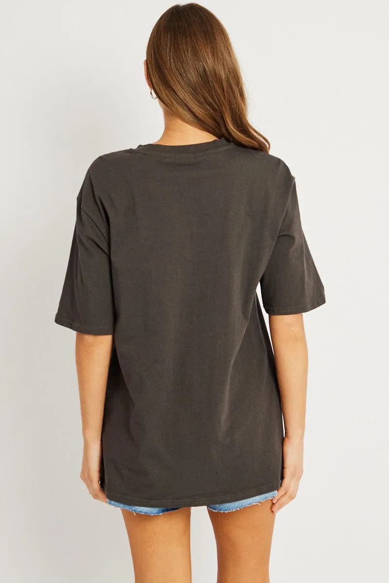Grey Graphic Tee Short Sleeve sold by Ally Fashion product image thumbnail 5