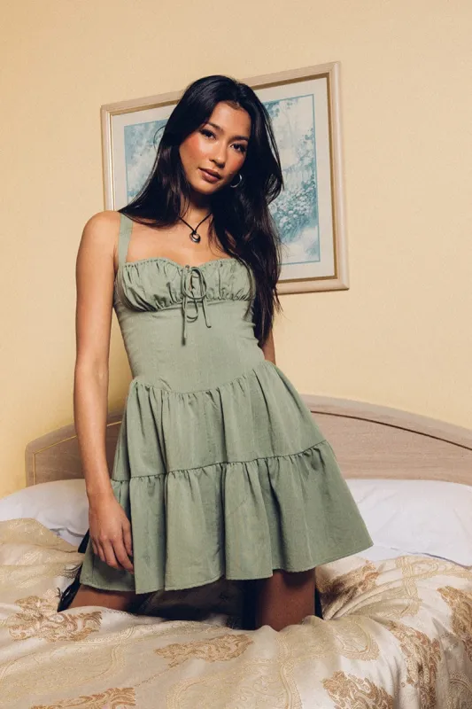 Green Fit And Flare Dress Mini sold by Ally Fashion