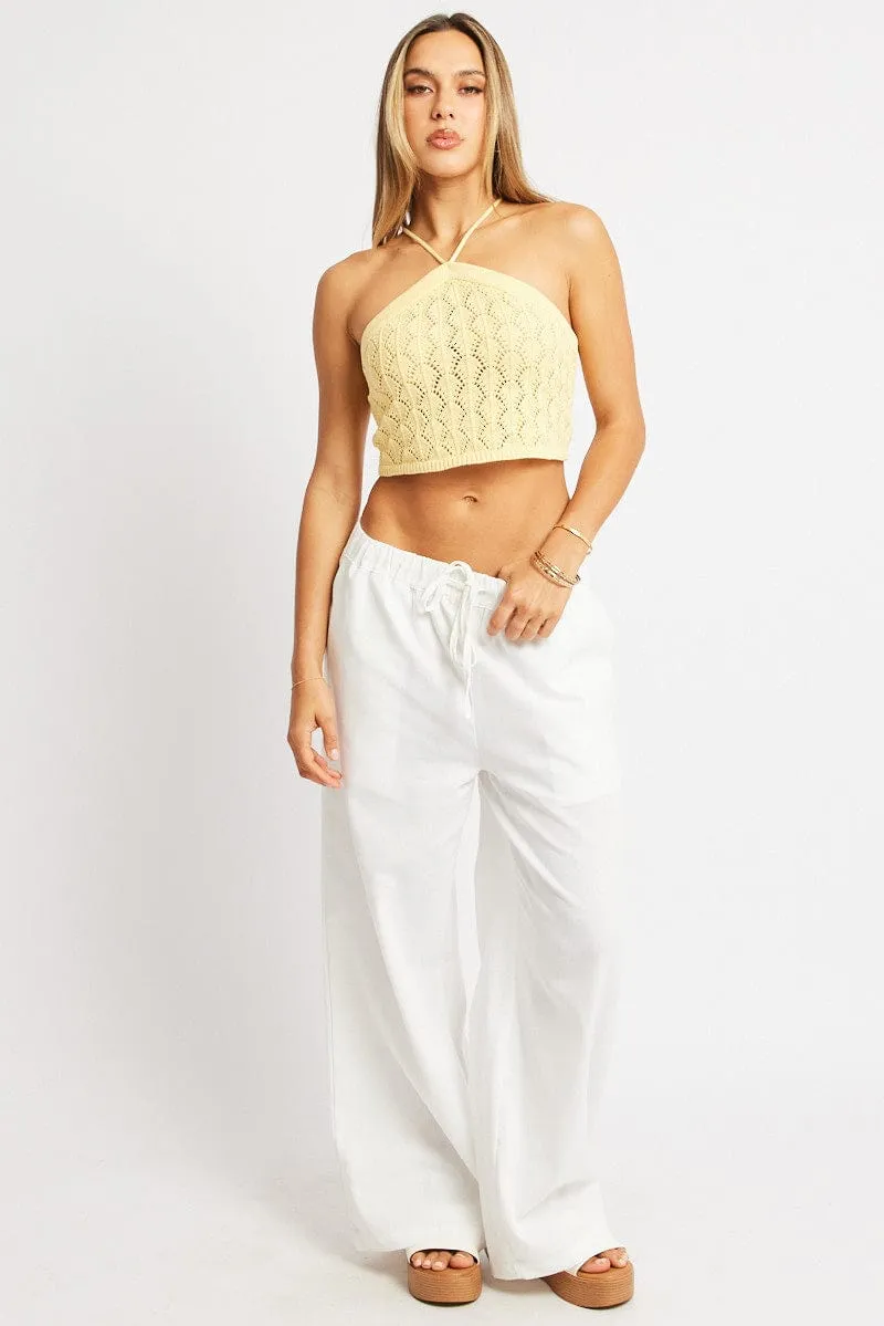 Yellow Halter Neck Knit Top sold by Ally Fashion product image thumbnail 2