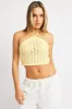 Yellow Halter Neck Knit Top sold by Ally Fashion