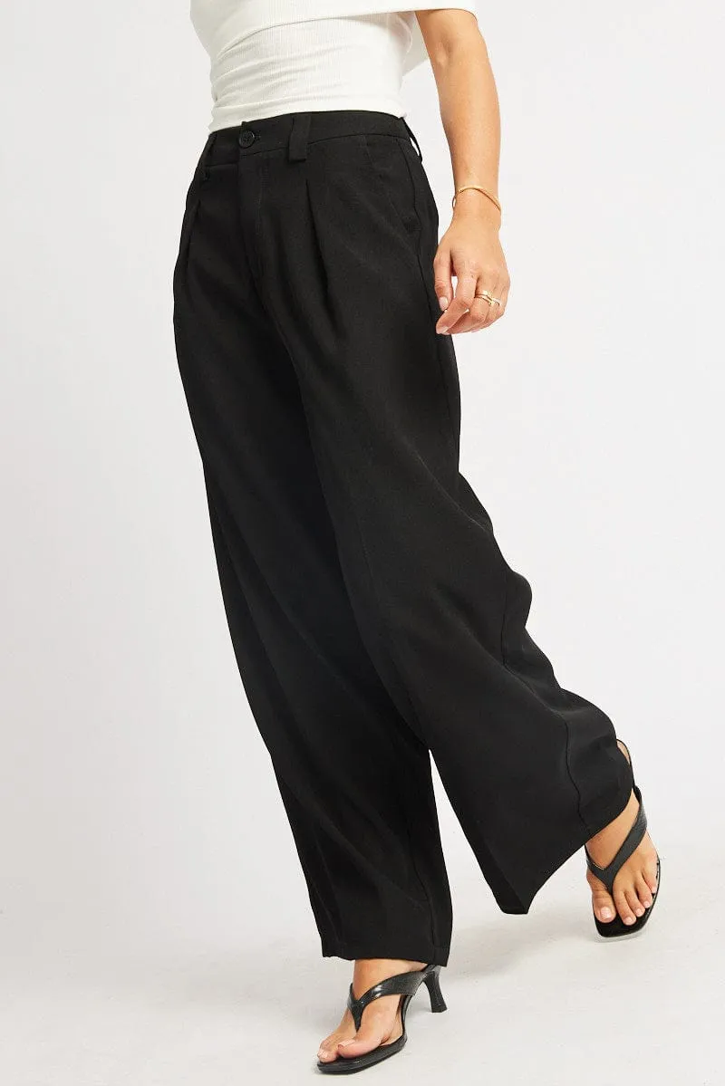 Black Wide Leg Pants High Rise sold by Ally Fashion