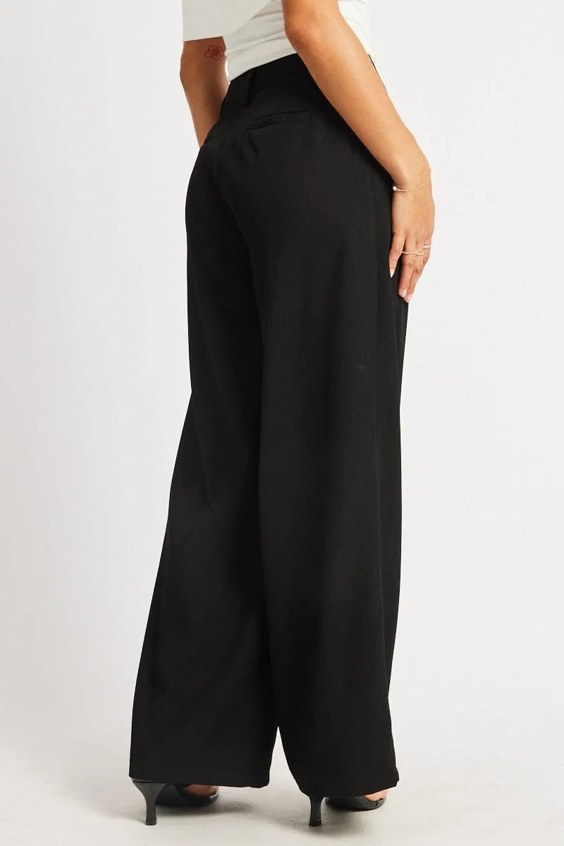 Black Wide Leg Pants High Rise sold by Ally Fashion product image thumbnail 5