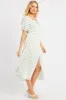 White Ditsy Midi Dress Short Sleeve Side Split sold by Ally Fashion