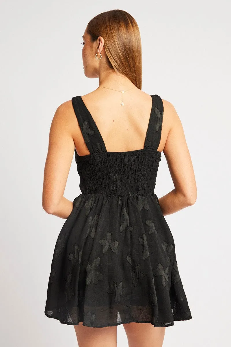 Black Fit And Flare Dress Mini Burn Out sold by Ally Fashion product image thumbnail 5