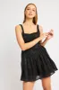 Black Fit And Flare Dress Mini Burn Out sold by Ally Fashion