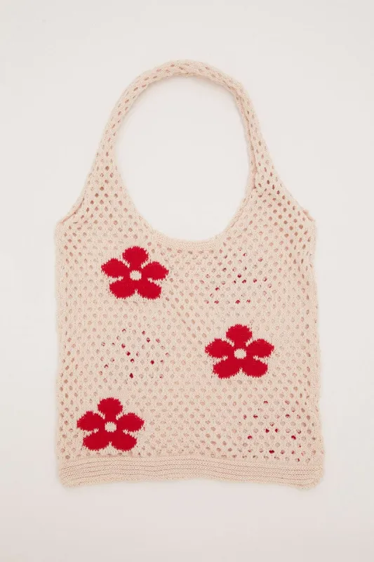 White Crochet Shopper Bag sold by Ally Fashion