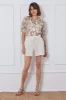 White Textured Shorts sold by Ally Fashion