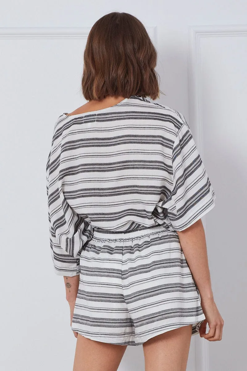 Stripe High Rise Shorts sold by Ally Fashion product image thumbnail 4