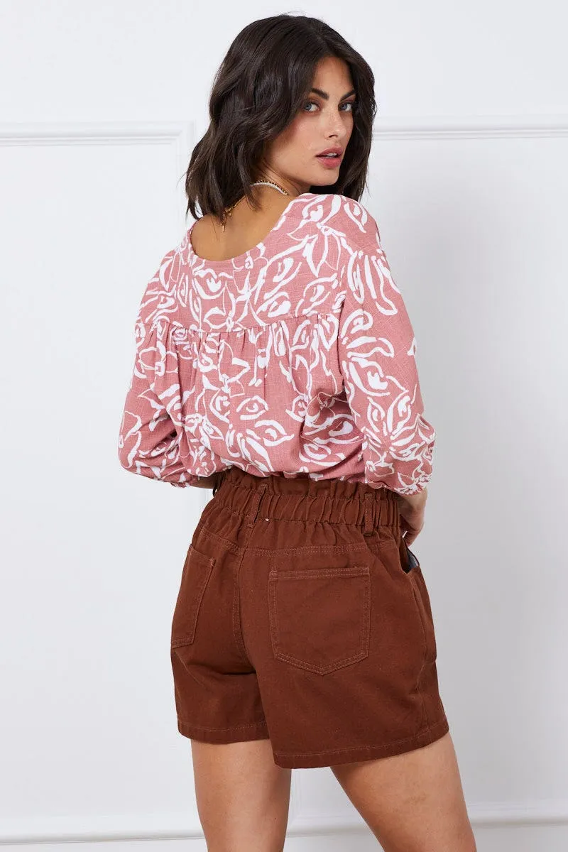 Brown Paper Bag Jeans High Waist Denim sold by Ally Fashion product image thumbnail 5